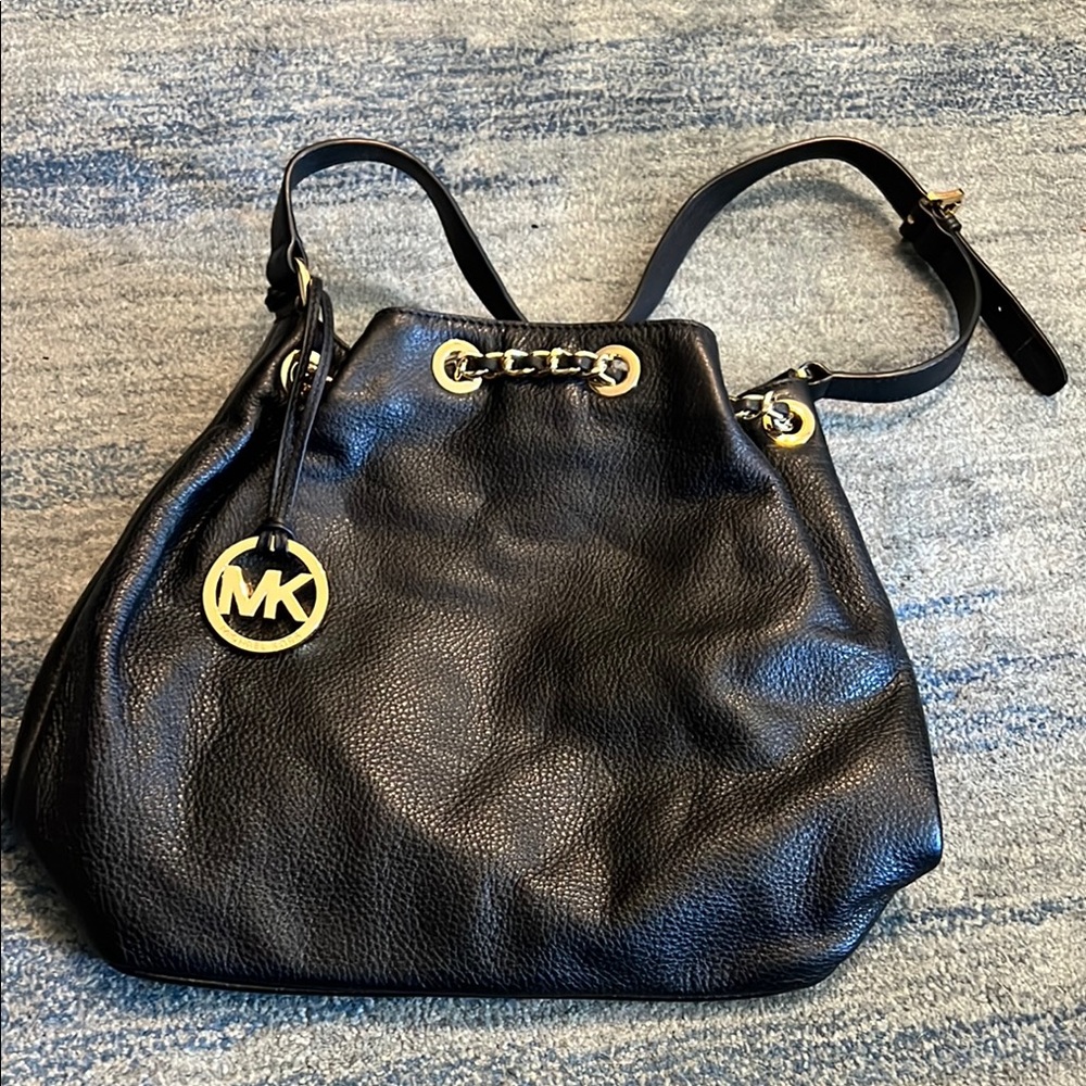 Michael Kors Black Leather Shoulder Bag